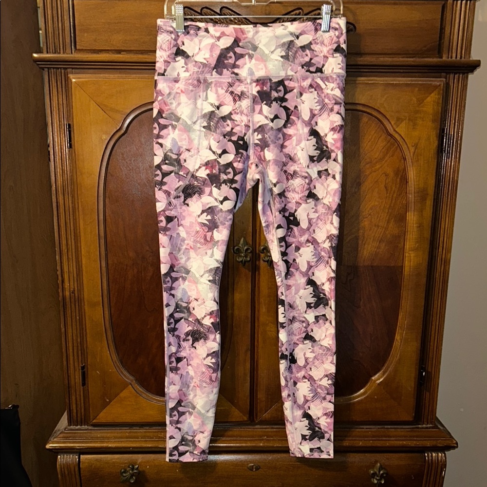 Duluth Trading Co Pink and Purple Leggings High Waist Performance